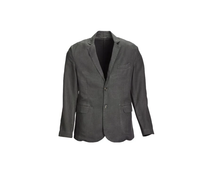 Blazer Lin Homme Olive Foncé - LUBIN 4 Blazer Lin Homme Olive Foncé - LUBIN – Image 4