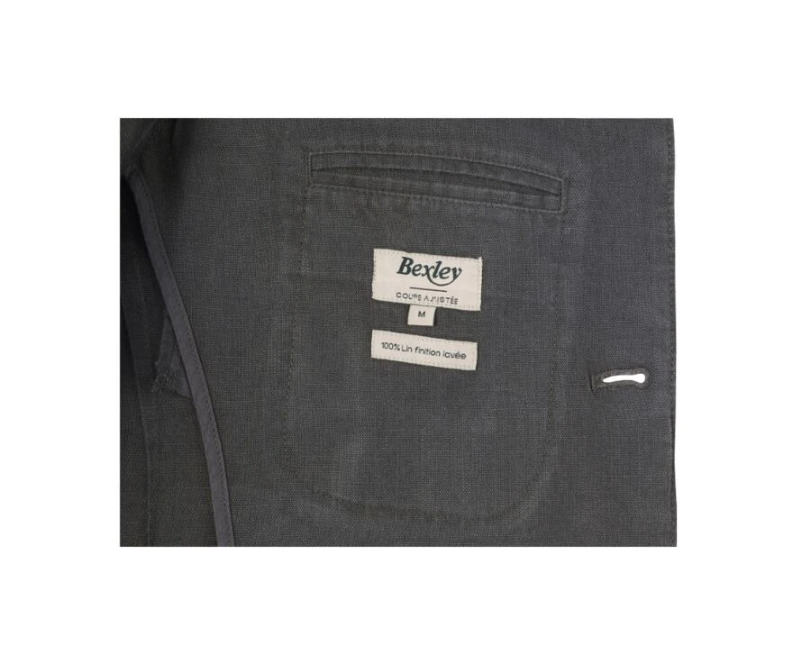 Blazer Lin Homme Olive Foncé - LUBIN 5 Blazer Lin Homme Olive Foncé - LUBIN – Image 5