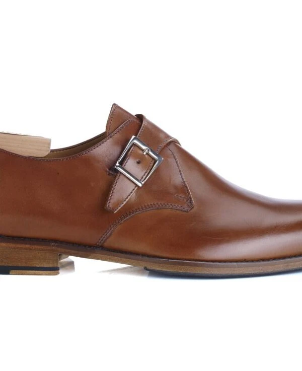 Chaussures Cuir Homme Avec Boucle Cognac Patiné - BLOOMINGDALE SILVER PATIN