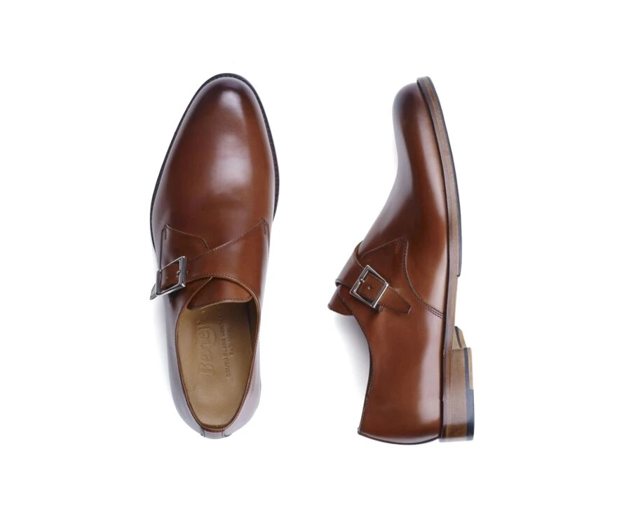 Chaussures Cuir Homme Avec Boucle Cognac Patiné - BLOOMINGDALE SILVER PATIN 2 Chaussures Cuir Homme Avec Boucle Cognac Patiné - BLOOMINGDALE SILVER PATIN – Image 2