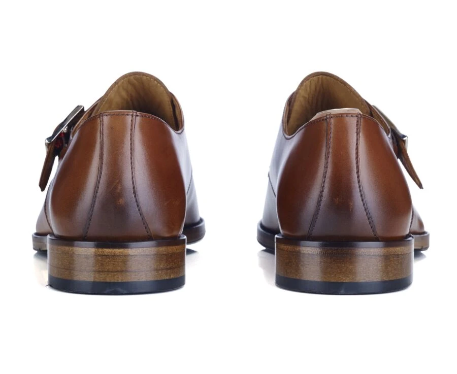 Chaussures Cuir Homme Avec Boucle Cognac Patiné - BLOOMINGDALE SILVER PATIN 4 Chaussures Cuir Homme Avec Boucle Cognac Patiné - BLOOMINGDALE SILVER PATIN – Image 4