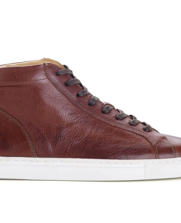 Sneakers Montantes Homme Chocolat Patiné - THORNLEA