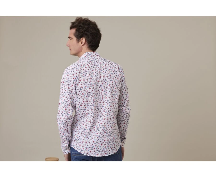 Chemise Imprimée Bleu Rouge Et Beige - RODÉRIC 2 Chemise Imprimée Bleu Rouge Et Beige - RODÉRIC – Image 2