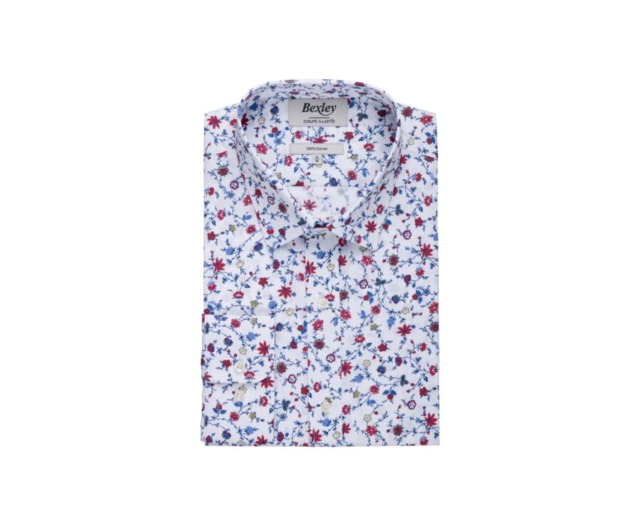 Chemise Imprimée Bleu Rouge Et Beige - RODÉRIC 4 Chemise Imprimée Bleu Rouge Et Beige - RODÉRIC – Image 4