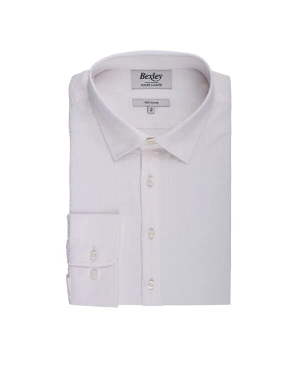 Chemise Homme Seersucker Blanc Rosé - WILDEBERT