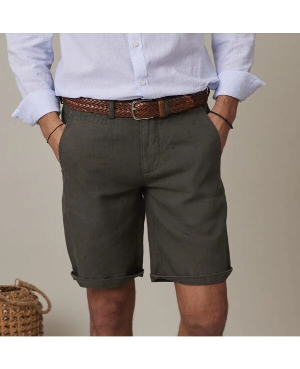 Bermuda Lin Olive Foncé - BORYS