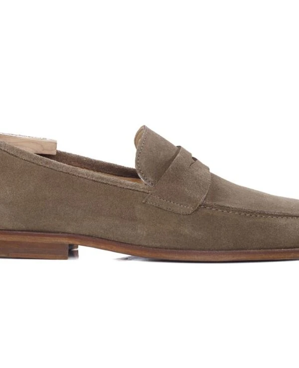 Mocassin Homme Cuir Velours Taupe - DERVIO