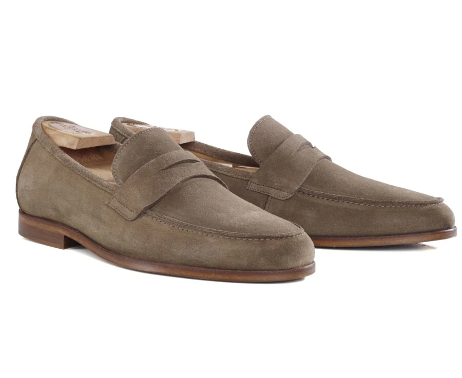 Mocassin Homme Cuir Velours Taupe - DERVIO 2 Mocassin Homme Cuir Velours Taupe - DERVIO – Image 2