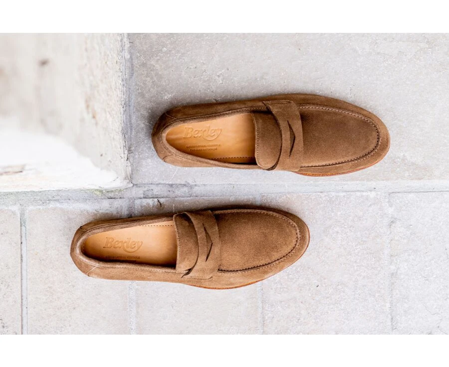 Mocassin Homme Cuir Velours Taupe - DERVIO 6 Mocassin Homme Cuir Velours Taupe - DERVIO – Image 6