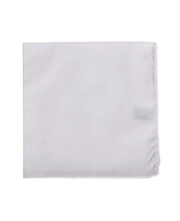Pochette Costume Homme Coton Unie Blanc