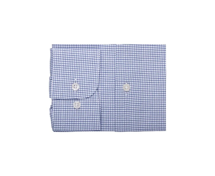 Chemise Twill Blanche à Carreaux Bleu Océan Homme- MARTINIEN 6 Chemise Twill Blanche à Carreaux Bleu Océan Homme- MARTINIEN – Image 6