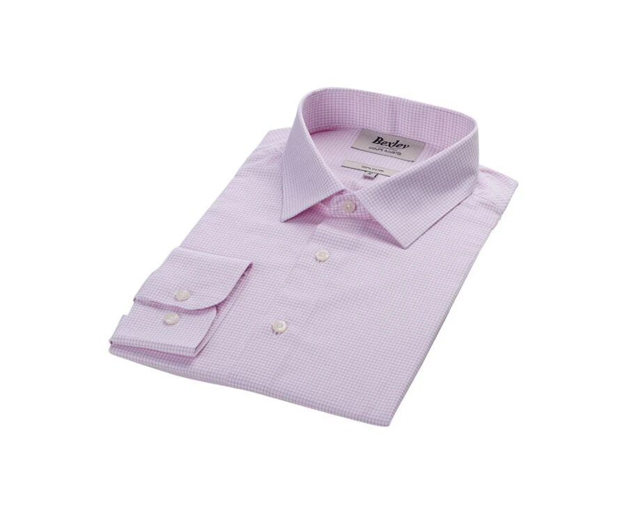 Chemise Twill Blanche à Carreaux Rose Clair Homme- MARTINIEN 5 Chemise Twill Blanche à Carreaux Rose Clair Homme- MARTINIEN – Image 5