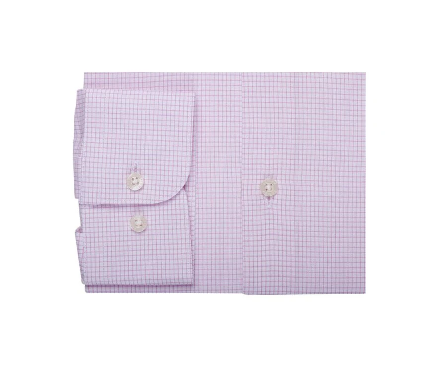 Chemise Twill Blanche à Carreaux Rose Clair Homme- MARTINIEN 6 Chemise Twill Blanche à Carreaux Rose Clair Homme- MARTINIEN – Image 6