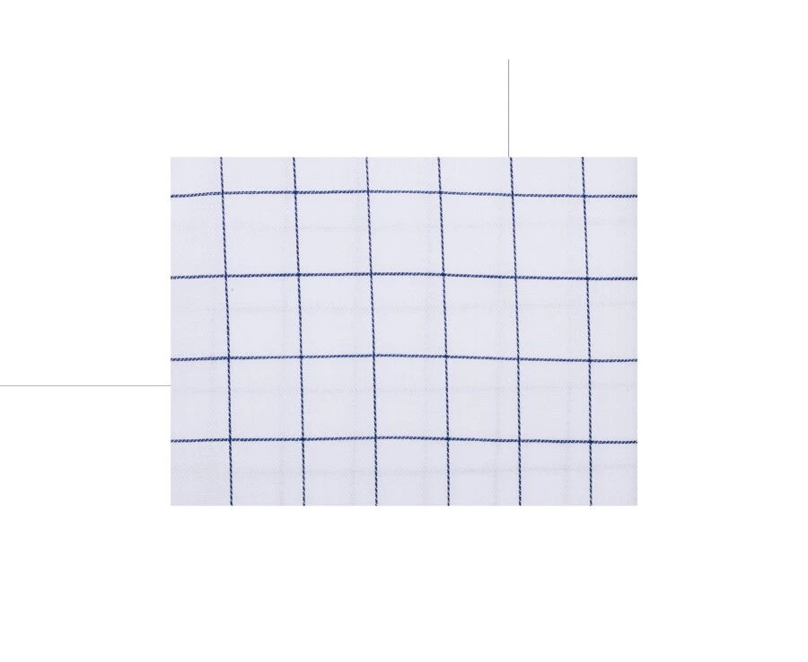 Chemise Blanche Carreaux Bleus - Col Français - SERGIUS 7 Chemise Blanche Carreaux Bleus - Col Français - SERGIUS – Image 7