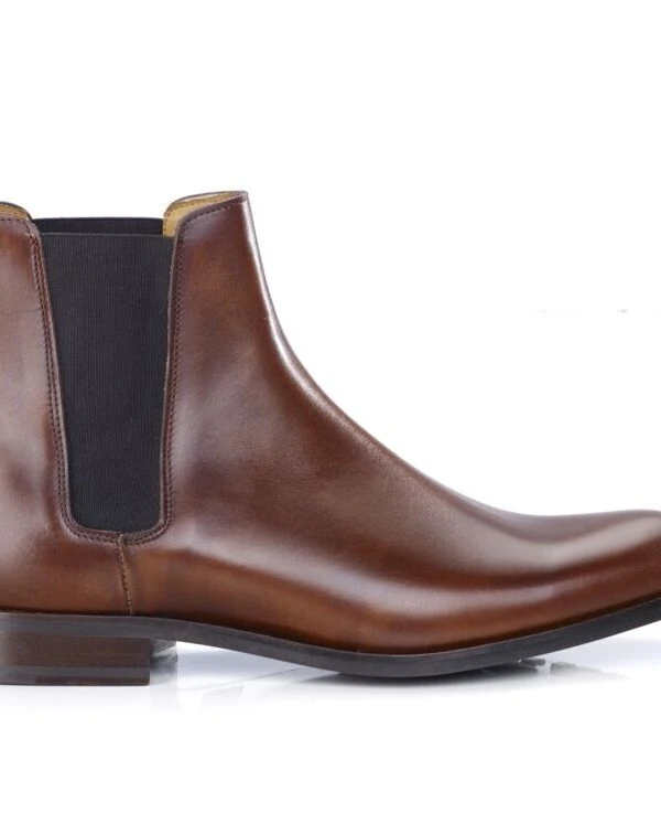 Chelsea Boots Semelle Gomme Homme Cognac Patiné - TODDINGTON GOMME