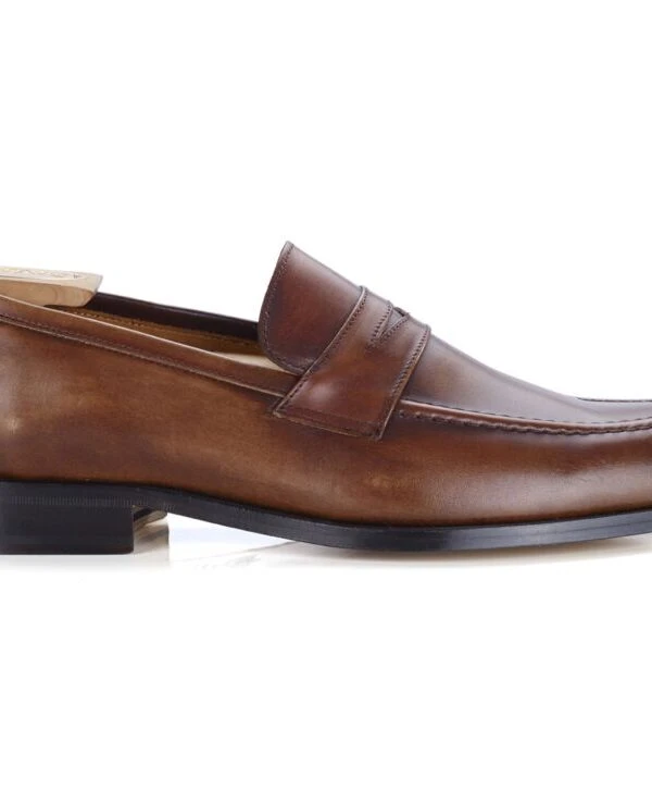 Mocassin Cuir Homme Cognac Patiné - DIXTON