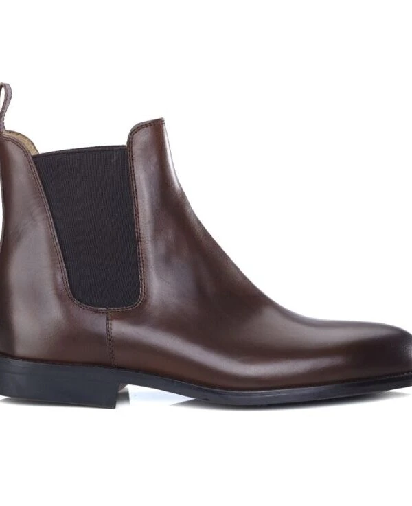 Boots Cuir Homme Chocolat Patiné - FLAGER GOMME VILLE