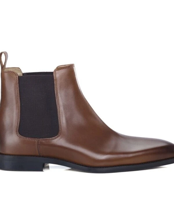 Low Boots Cuir Homme Châtaigne Patiné - BERGAME GOMME VILLE