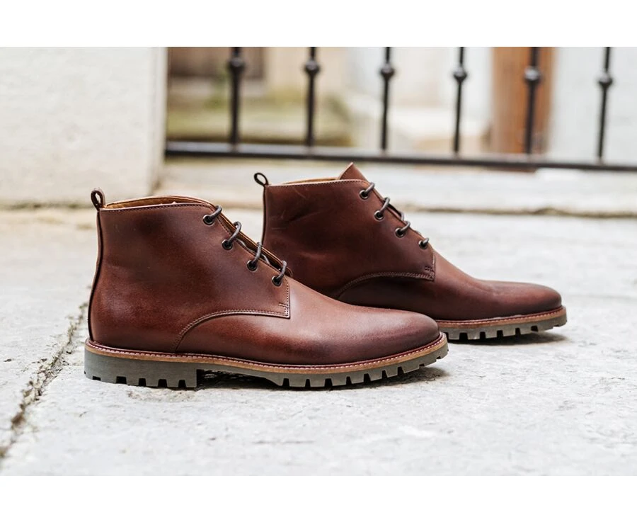 Boots Semelle Gomme Homme Chocolat Patiné - CANFIELD GOMME 6 Boots Semelle Gomme Homme Chocolat Patiné - CANFIELD GOMME – Image 6