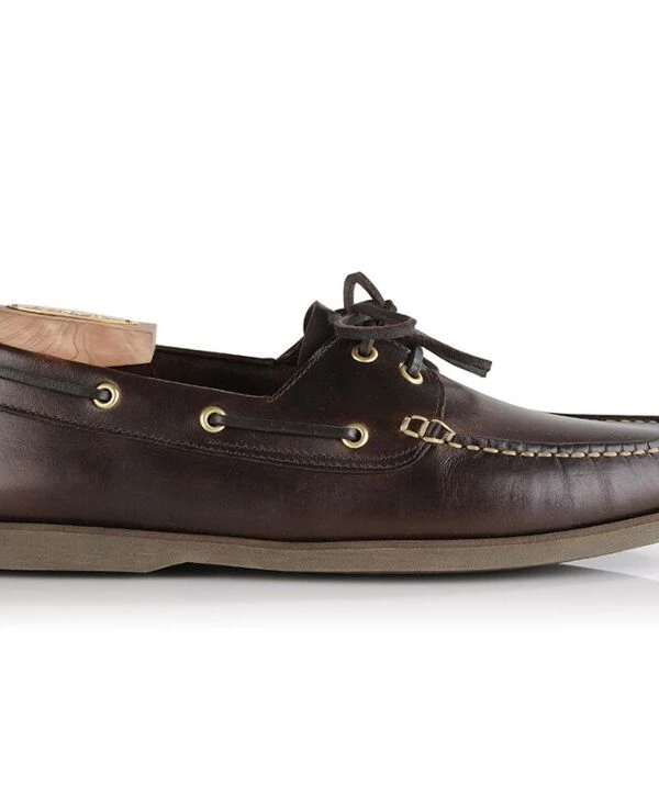 Chaussures Bateau Homme Cuir Marron Foncé - TRAWLER