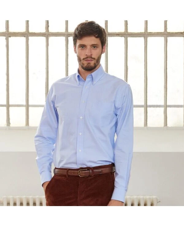 Chemise Bleue Oxford à Poche - Col Américain - HAROLD