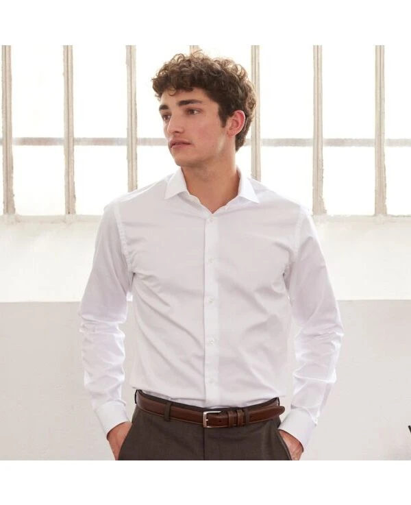 Chemise Blanche Coton Twill Double Fil - GIORGIO