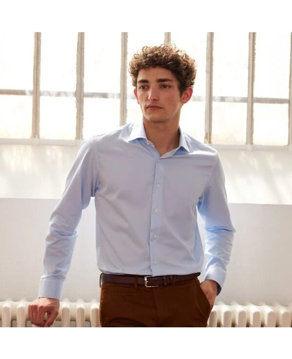 Chemise Bleue Pâle Coton - GIORGIO