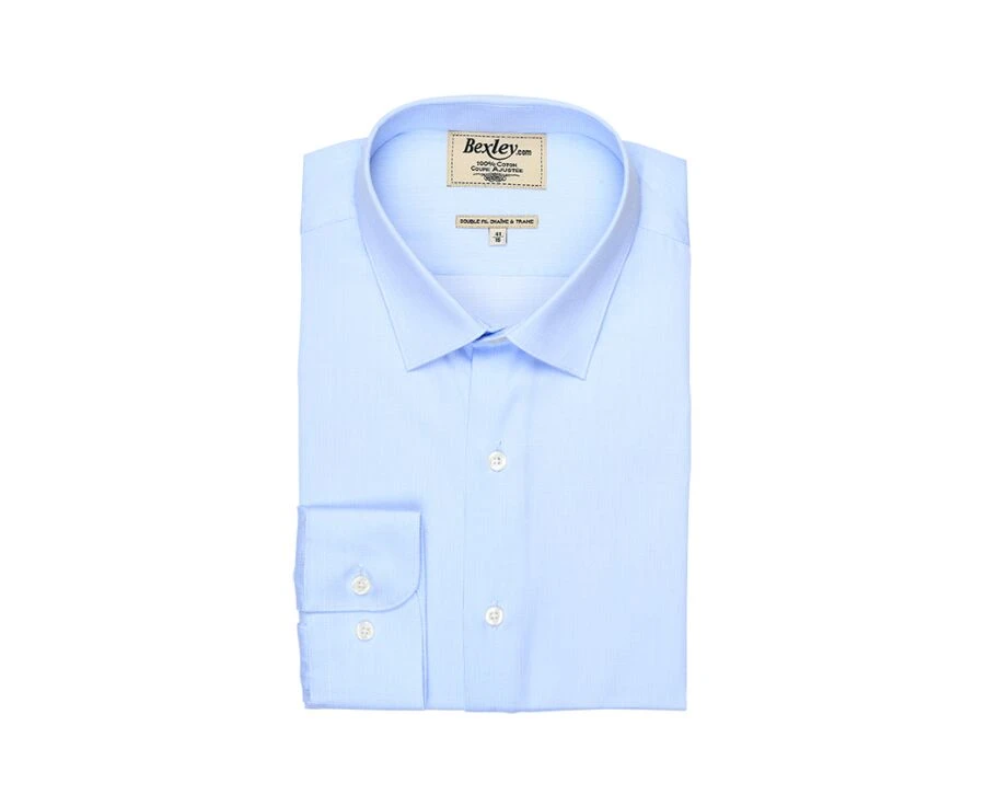 Chemise Coton Bleu Pâle - Col Français - PATERNE CLASSIC 4 Chemise Coton Bleu Pâle - Col Français - PATERNE CLASSIC – Image 4